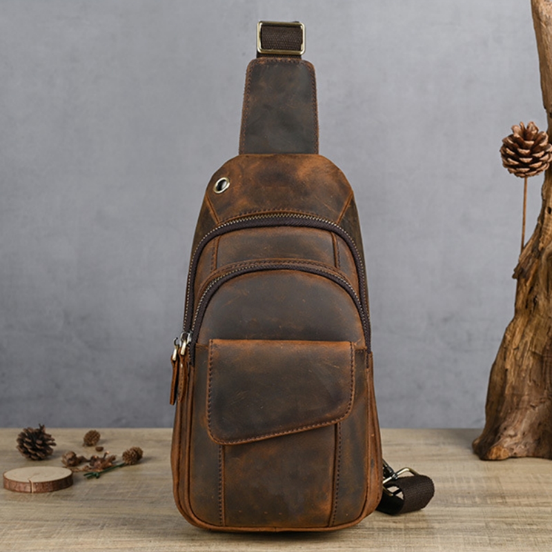 Genuine Leather Backpack - Дизайнерская роскошная многофункциональная мужская нагрудная сумка