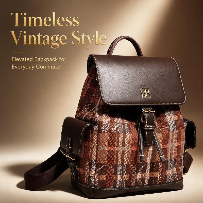 Luxury Bags - Модный рюкзак CHHC в стиле колор-блок,