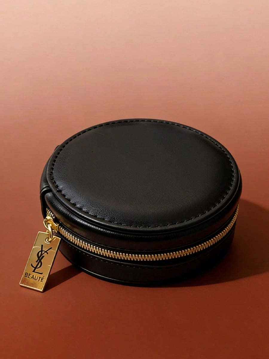 Luxury Bags Storage - Черная круглая многофункциональная косметичка YSL для
