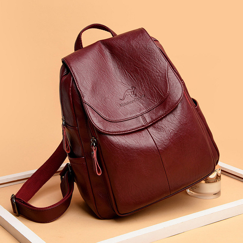 Винтажный рюкзак из мягкой кож – обзор и цена Genuine Leather Backpack