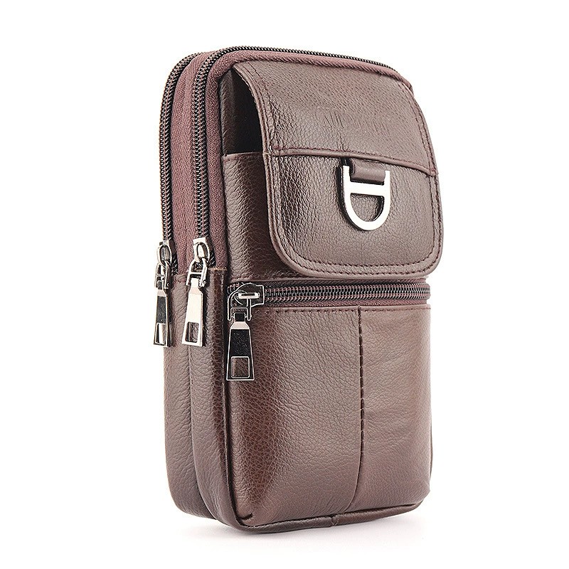 Мужская кожаная поясная сумка  – обзор и цена Genuine Leather Backpack