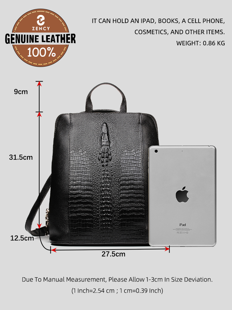 Женский рюкзак Zency из натура – обзор и цена Genuine Leather Backpack
